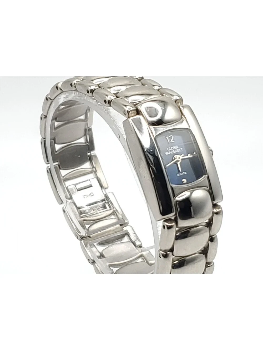 Gloria Vanderbilt Quartz Watch Women New Battery Blue Dial Silver Tone 18mm